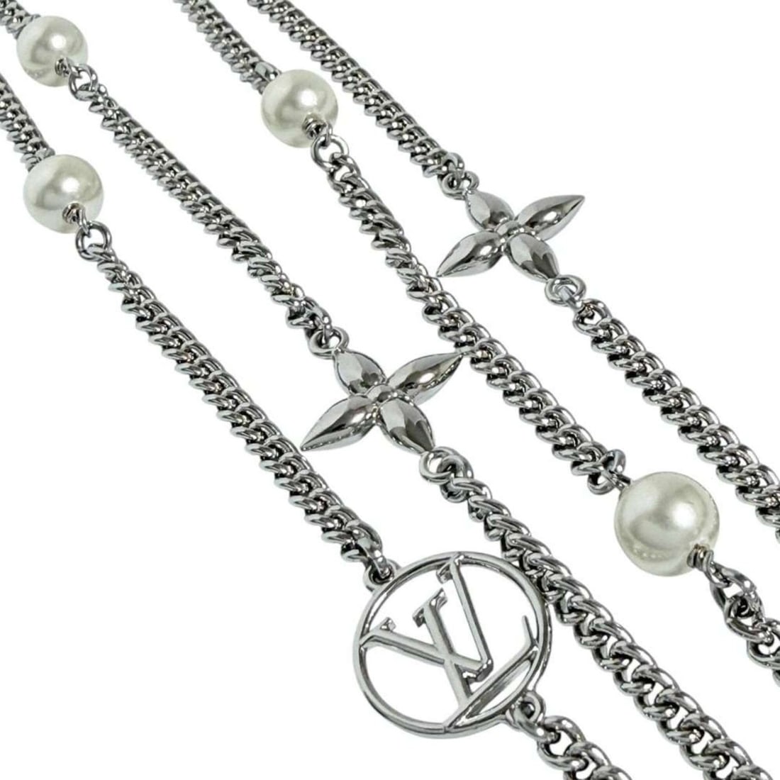 Louis Vuitton Women's Long Necklace, Midnight Pearl, M02908: --- Catalog ---Category: SizeNeck Circumference: 120 cm / 47.24''Category: DesignGender: WomenMaterial: Artificial pearl, MetalNecklace Type: NecklaceCategory: GeneralBrand: Louis VuittonCountry of Or