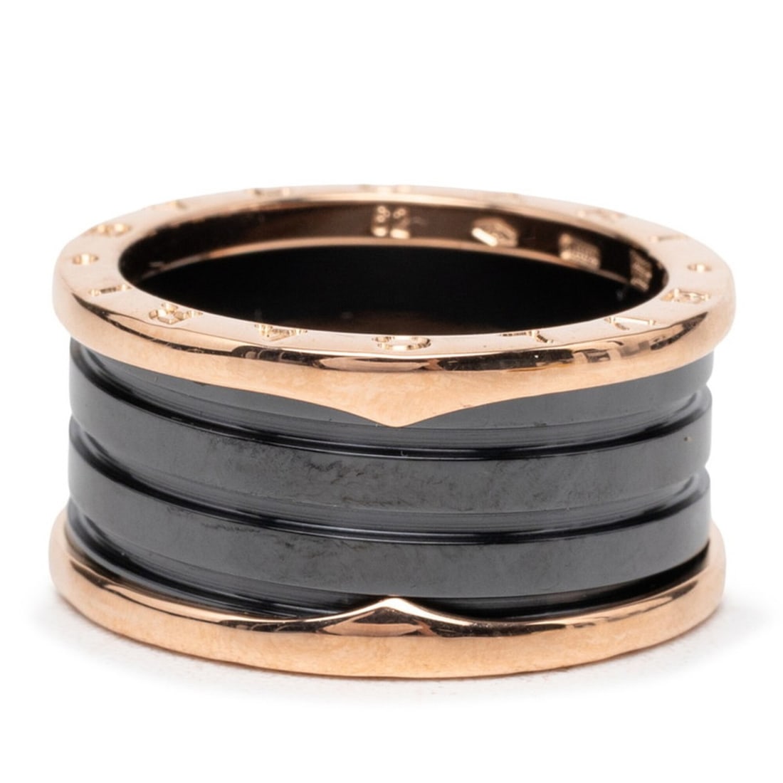 Bulgari B-zero1 Ring, Size 62, Ceramic, 18KPG Pink Gold 750, Women's, BVLGARI (1 of 5)