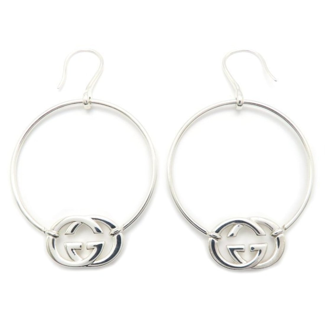 GUCCI Interlocking G Earrings, Circle Motif, SV925, Women's, 295623: --- Catalog ---Category: SizeSize (HxWxD): 62.20mm x 38.20mm / 2.45'' x 1.50''Category: DesignType: Stud earringsGender: WomenMaterial: Silver 925Category: GeneralBrand: Gucci--- Item List ---Section: