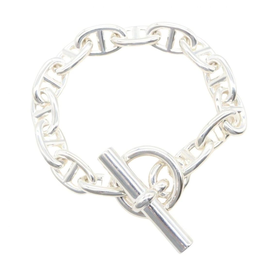 Hermes Chaine d'Ancre MM 14-link bracelet, sterling silver (925), women's, tone.: --- Catalog ---Category: SizeLength: 15cm / 5.9''Category: DesignType: Charm braceletColor: SilverGender: WomenMaterial: Silver 925Category: GeneralBrand: Hermes--- Item List ---Section: ConditionRank