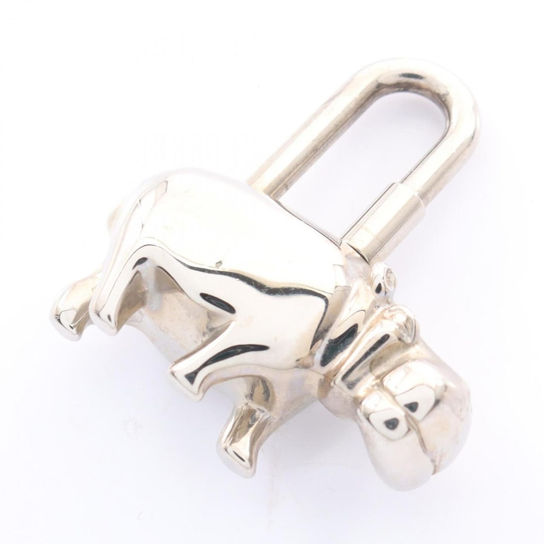 Hermes Cadena Charm, Hippopotamus 2005, Accessory, Metal, Women's, Silver Tone: --- Catalog ---Category: DesignType: Handbag charmColor: SilverGender: WomenMaterial: MetalCategory: GeneralBrand: Hermes--- Item List ---Section: ConditionRanking: Rank A Used - A few traces of usage