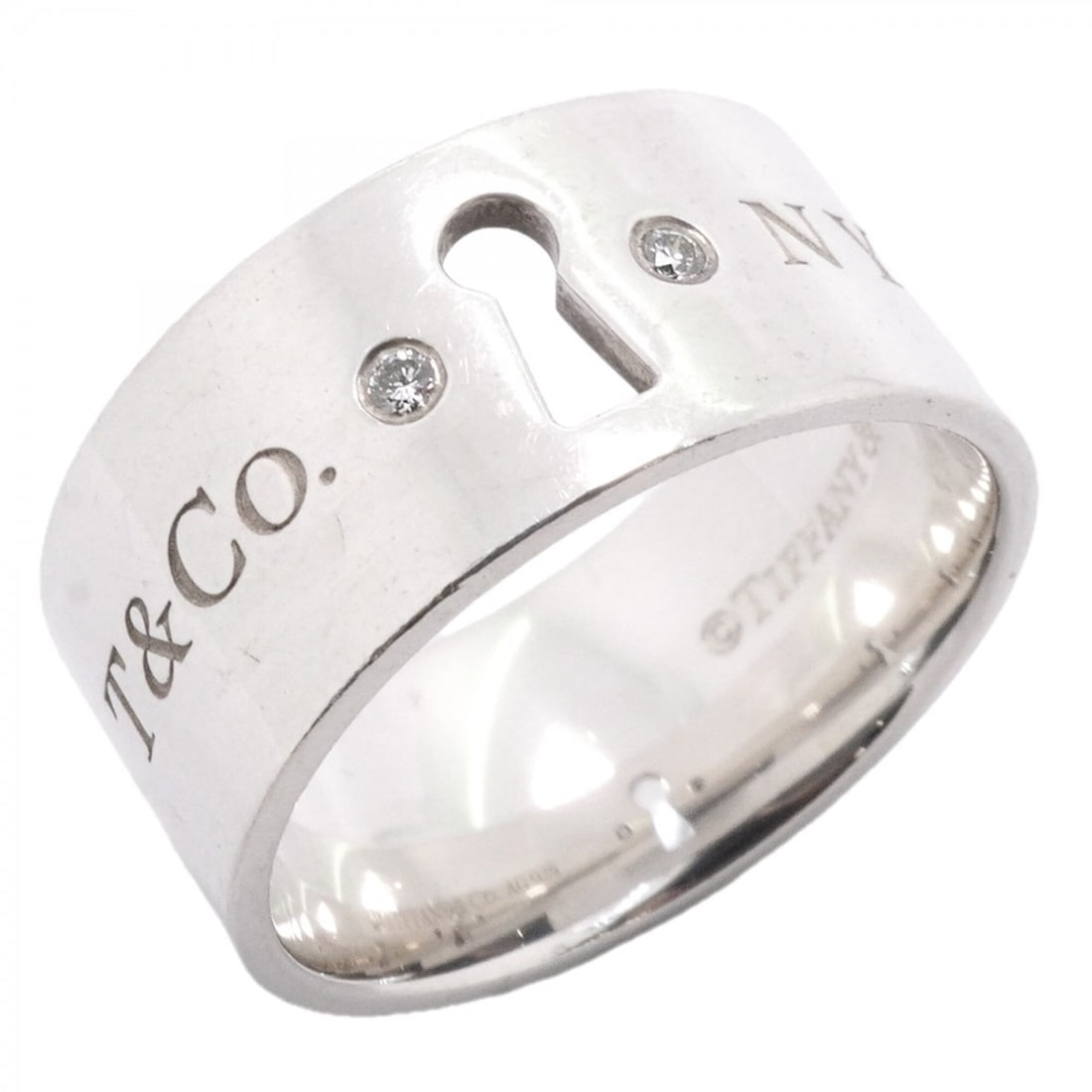Tiffany & Co. Rock Ring, 2PD (2 Diamonds), Sterling Silver 925, Size 12.5, Women's, P3041107 (1 of 9)
