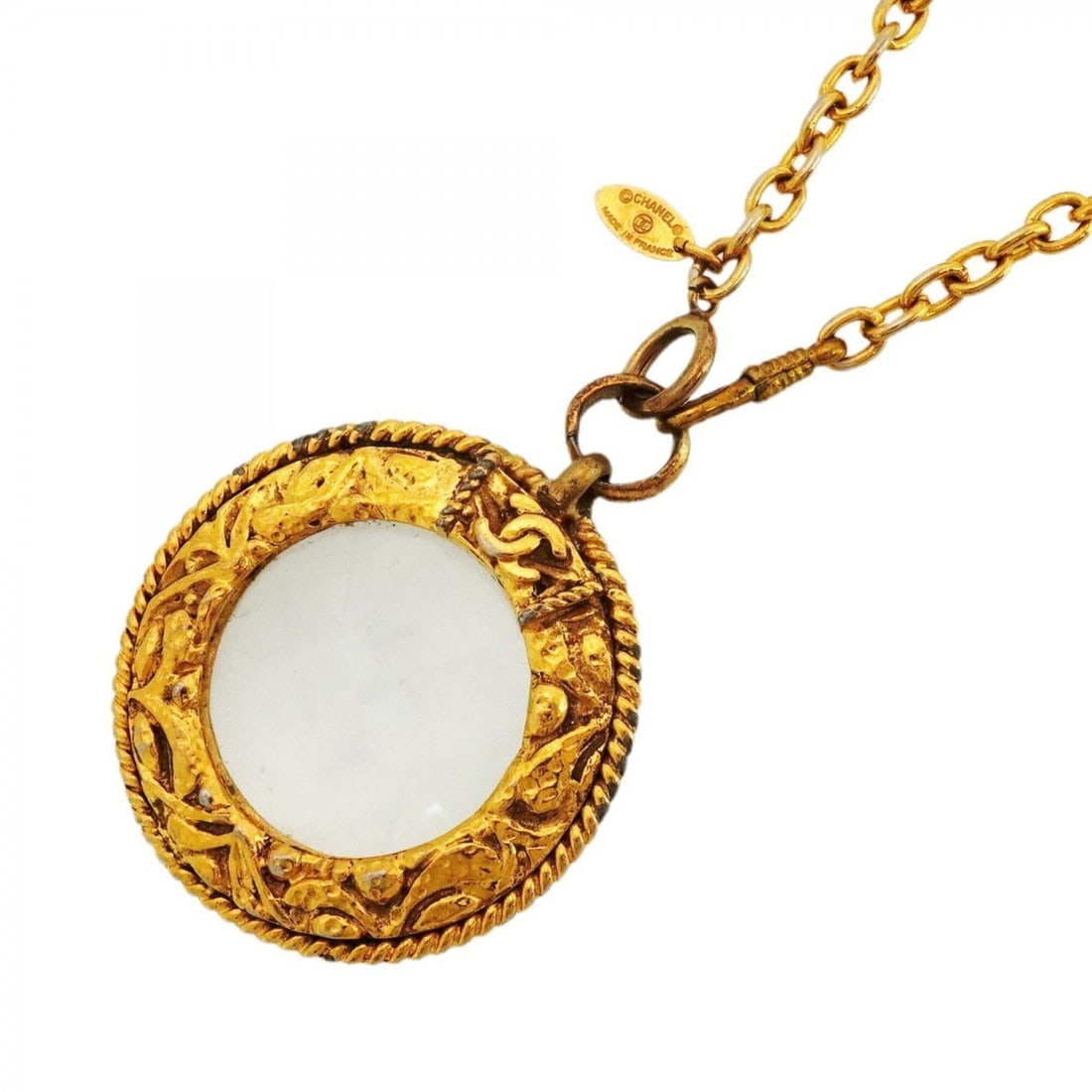 Chanel Necklace, Coco Mark, Magnifying Glass, GP Plated, Gold, Women's, OP005877 (1 of 7)