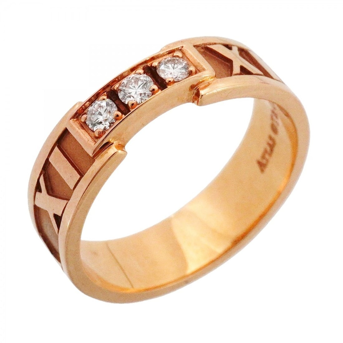 Tiffany & Co. Atlas Ring, 3PD (3 Diamonds), 18K Pink Gold, Size 13, Women's: --- Catalog ---Category: SizeJP Size: 13US Size: 6.5Category: DesignType: Band ringStone: DiamondGender: WomenMaterial: Pink gold (18K)Category: GeneralBrand: Tiffany--- Item List ---Section: Conditio
