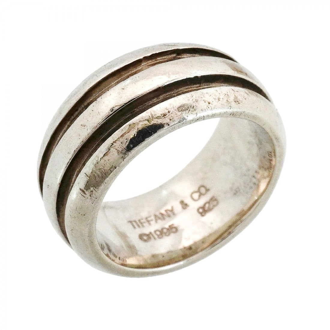 Tiffany & Co. Grooved Double Line Ring, Sterling Silver 925, Size 11.5 (Women's) (1 of 7)