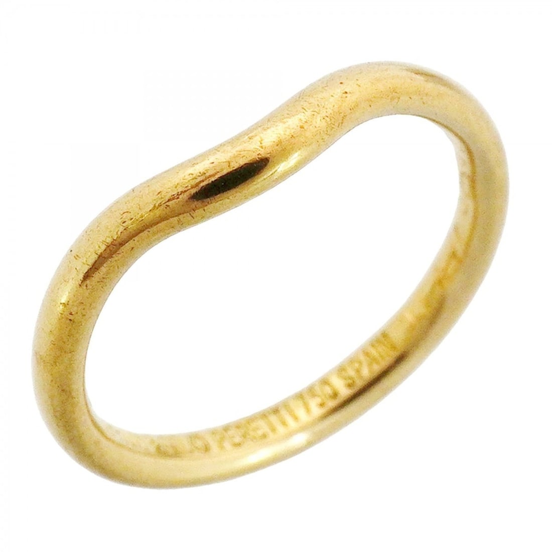Tiffany & Co. Curved Band Ring, 18K Yellow Gold, Size 6.5, Women's: --- Catalog ---Category: SizeJP Size: 6.5US Size: 3.5Category: DesignType: Band ringGender: WomenMaterial: Yellow gold (18K)Category: GeneralBrand: Tiffany--- Item List ---Section: ConditionRanking: R