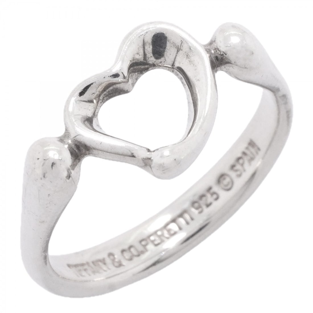 Tiffany & Co. Heart Ring, Sterling Silver 925, Size 11.5 (Women's): --- Catalog ---Category: SizeJP Size: 11.5US Size: 6Category: DesignType: Band ringGender: WomenMaterial: Silver 925Category: GeneralBrand: Tiffany--- Item List ---Section: ConditionRanking: Rank AB U