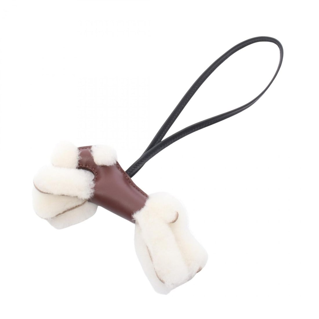 Hermes Buddy Charm Rouge Sellier Accessory, Sheepskin, Agneau Milo, Brown/Black: --- Catalog ---Category: DesignType: Handbag charmColor: Black, BrownGender: WomenMaterial: Agneau Milo, LeatherLeather/Fur Type: MoutonCategory: GeneralBrand: Hermes--- Item List ---Section: Conditio