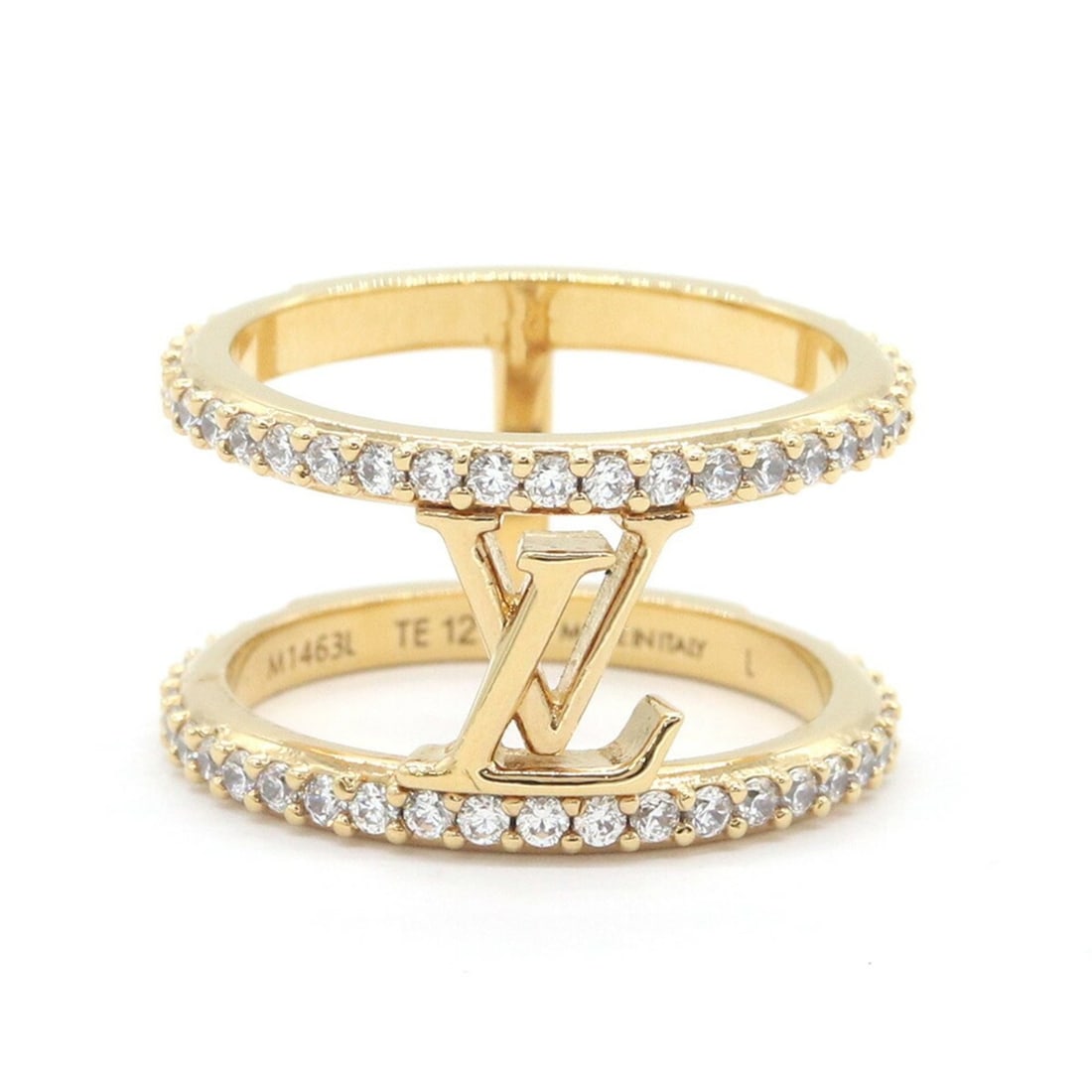 Louis Vuitton Ring LV Iconic Strass M1463L Gold Metal Large Women's LOUIS VUITTON: --- Catalog ---Category: SizeUS Size: 8Brand Size: 56Category: DesignType: Band ringGender: WomenMaterial: MetalCategory: GeneralBrand: Louis VuittonCountry of Origin: Italy--- Item List ---Section: C