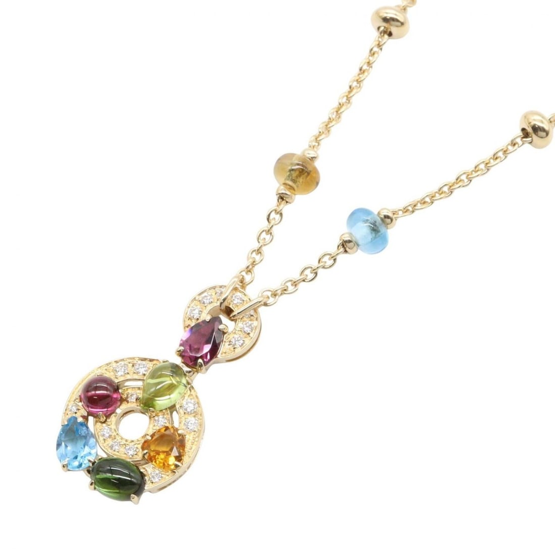BVLGARI Astrale Cerchi Necklace, 18K (Yellow Gold), Diamond, Colored Stone, Women's, Gold Tone,: --- Catalog ---Category: SizePendant Size: 30mm x 17mm / 1.18'' x 0.66''Neck Circumference: 37.5 cm - 45.5 cm / 14.76'' - 17.91''Category: DesignColor: Clear, Gold, Multi-colorGender: WomenMaterial: