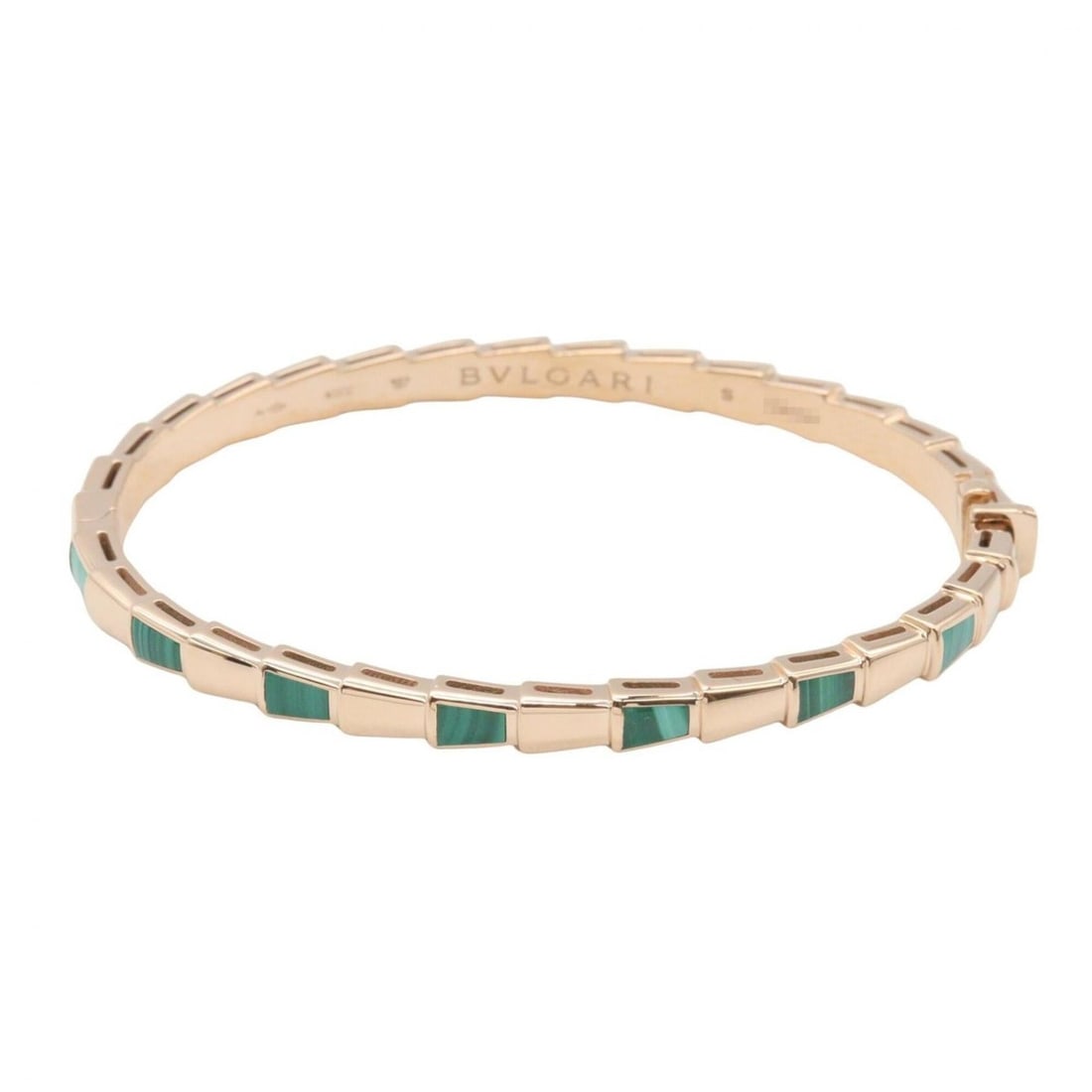 Bulgari BVLGARI Serpenti Viper Malachite Bracelet, 18KPG (Pink Gold), Malachite, Women's, Gold/Green: --- Catalog ---Category: SizeWidth: 4mm / 0.15''Length: 15cm / 5.9''Category: DesignType: Charm braceletColor: Green, PinkStone: MalachiteGender: WomenMaterial: Pink gold (18K)Category: GeneralMPN: