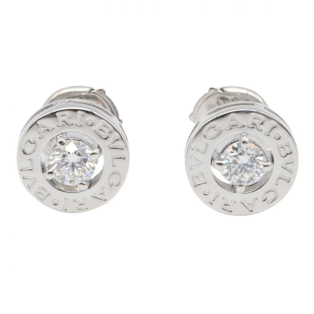 BVLGARI Bulgari Diamond Earrings, 18K White Gold (18KWG), Diamond, Women's, Silver/Clear Tone, Item: --- Catalog ---Category: SizeSize (HxWxD): 9.00mm x 9.00mm / 0.35'' x 0.35''Category: DesignType: Stud earringsColor: Clear, SilverGender: WomenMaterial: White gold (18K)Category: GeneralMPN: