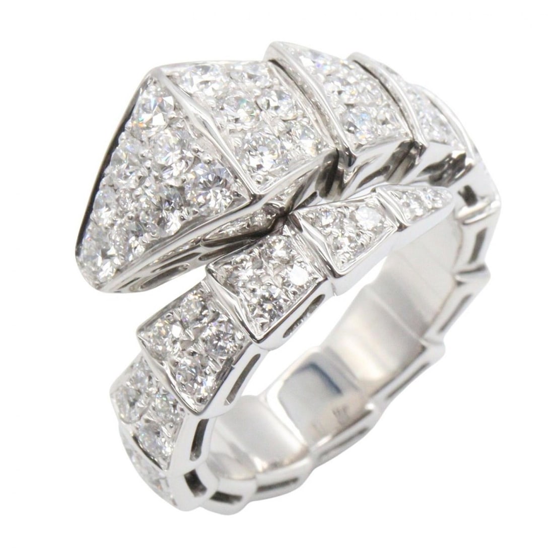 Bulgari BVLGARI Serpenti Diamond Ring, 18K White Gold (18KWG), Diamond, Women's, Silver/Clear Tone,: --- Catalog ---Category: SizeJP Size: 8US Size: 4.5Category: DesignType: Band ringColor: Clear, SilverGender: WomenMaterial: White gold (18K)Category: GeneralMPN: 345209Brand: Bvlgari--- Item List
