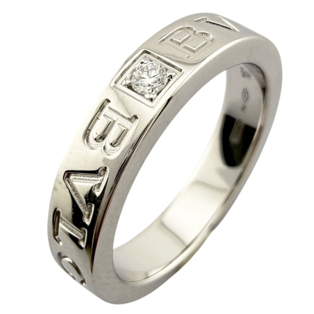 BVLGARI Ring, 1, 18K White Gold, Diamond, Women's Ring: --- Catalog ---Category: SizeJP Size: 11.5US Size: 6Category: DesignType: Band ringColor: White goldStone: DiamondGender: WomenMaterial: White gold (18K)Category: GeneralBrand: BvlgariCountry of
