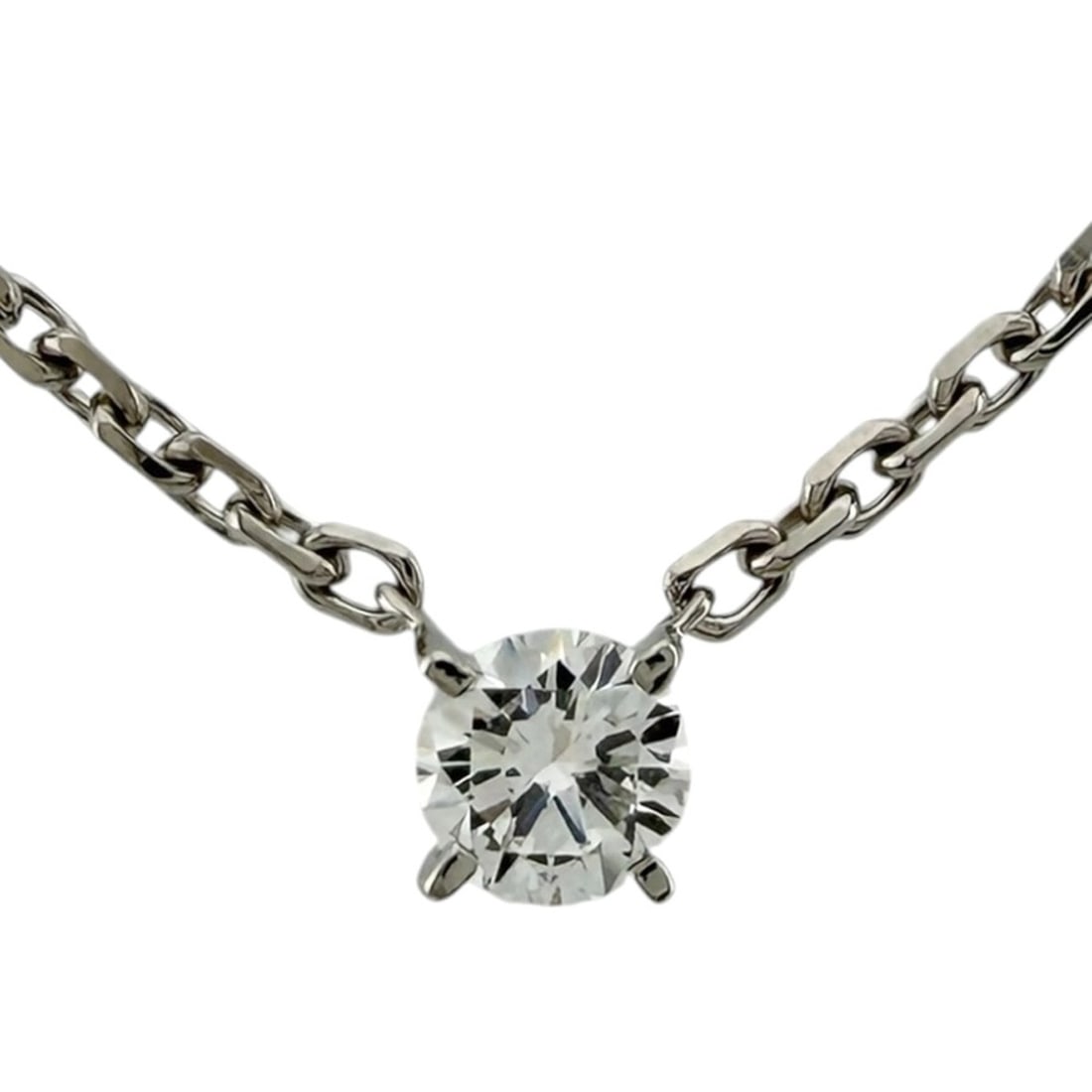 Cartier Solitaire Necklace, 18K White Gold, Diamond, Women's, CARTIER: --- Catalog ---Category: SizePendant Size: 4mm x 4mm / 0.15'' x 0.15''Neck Circumference: 41 cm / 16.14''Category: DesignColor: White goldStone: DiamondGender: WomenMaterial: White gold (18K)Necklace