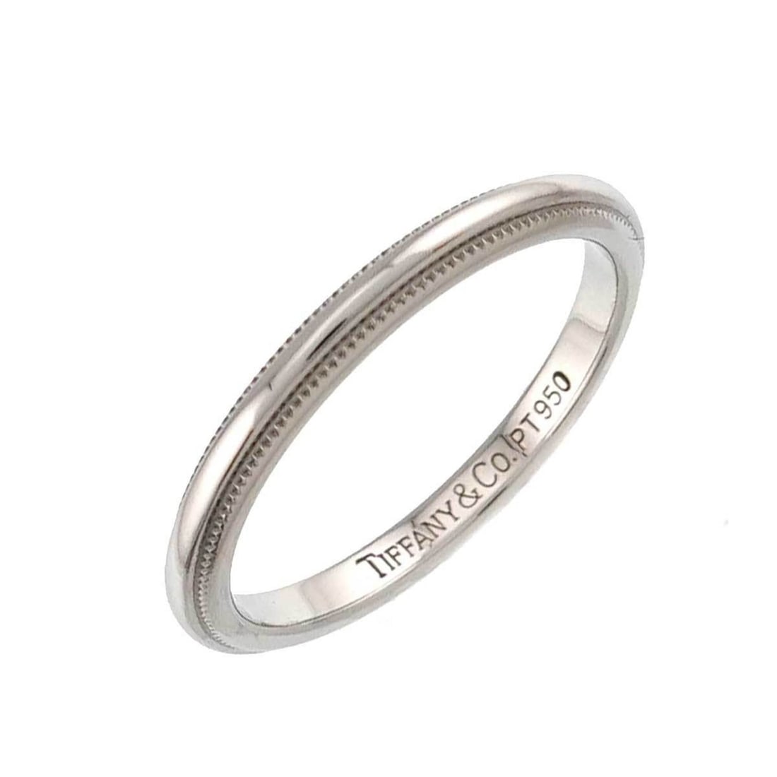 Tiffany & Co. Milgrain Ring, 2mm wide, Platinum, Together.: --- Catalog ---Category: SizeJP Size: 10US Size: 5.5Category: DesignType: Band ringGender: WomenMaterial: Platinum 950Category: GeneralBrand: Tiffany--- Item List ---Section: ConditionRanking: Rank SA