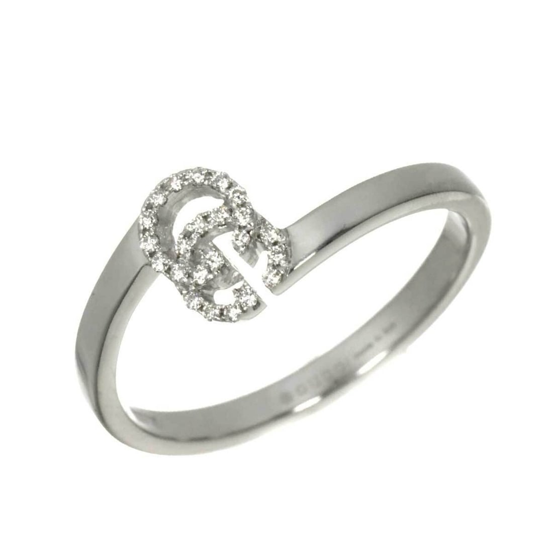 Gucci GG Running #11 Ring with Diamonds, 18K White Gold (750): --- Catalog ---Category: SizeJP Size: 11US Size: 6Category: DesignType: Band ringGender: WomenMaterial: White gold (18K)Category: GeneralBrand: Gucci--- Item List ---Section: ConditionRanking: Rank SA