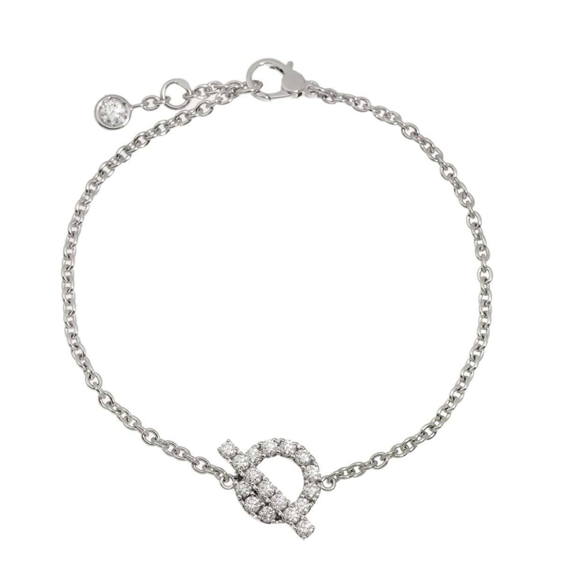 Hermes Finesse Diamond Bracelet ST 16.5cm 18K WG White Gold 750: --- Catalog ---Category: SizeLength: 16.5cm / 6.49''Category: DesignType: Charm braceletGender: WomenMaterial: White gold (18K)Category: GeneralBrand: Hermes--- Item List ---Section: ConditionRanking: