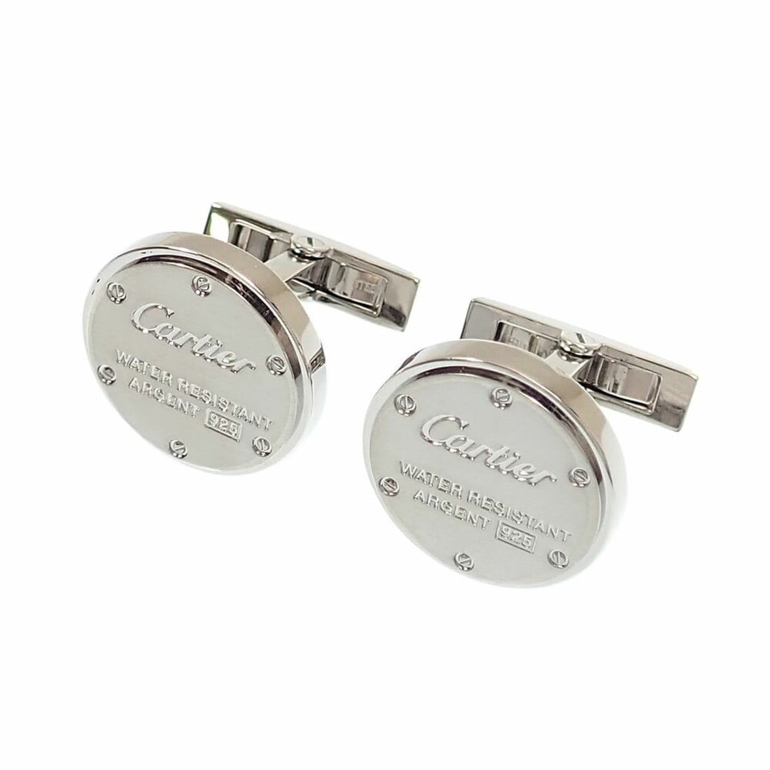 Cartier Water Resistant Decor Cufflinks for Men, SV925, 21.5g, Silver. (1 of 8)