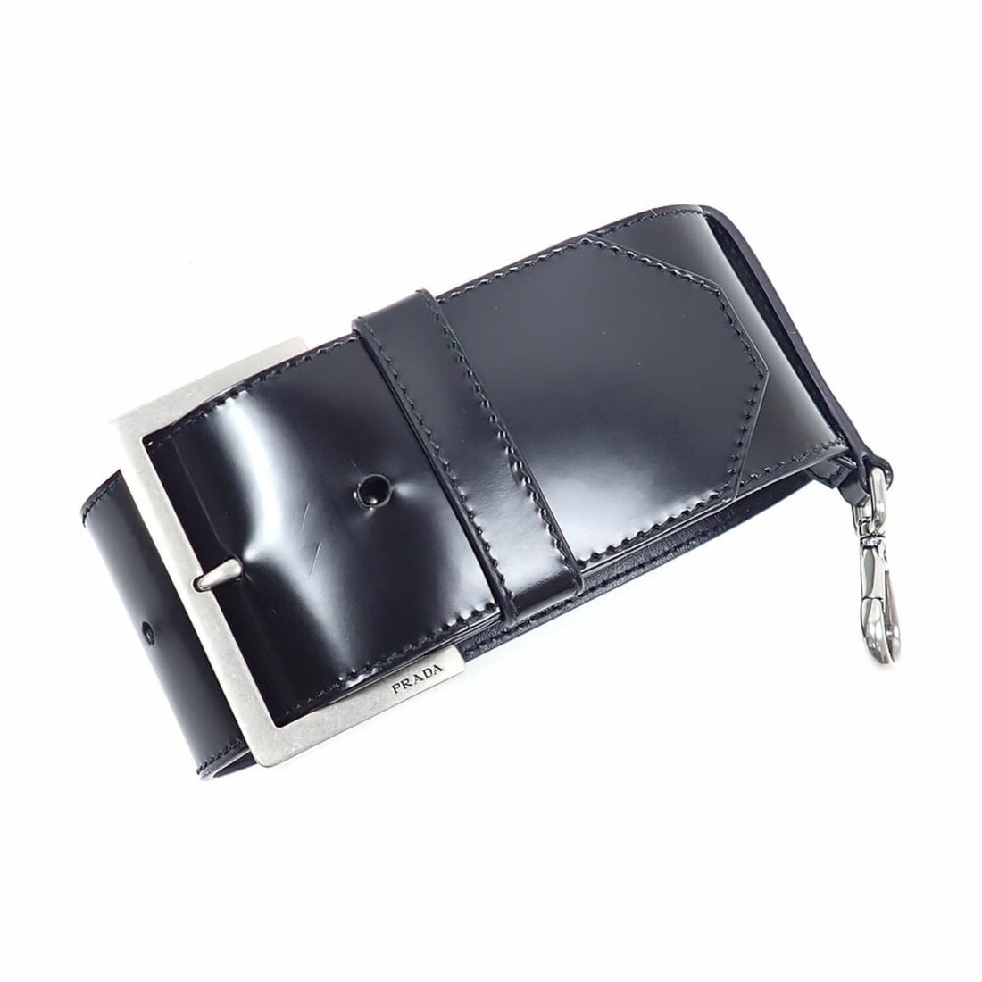 Prada Wrist Strap for Women, Nero Black Leather, 1TW008, Bag Charm (1 of 10)