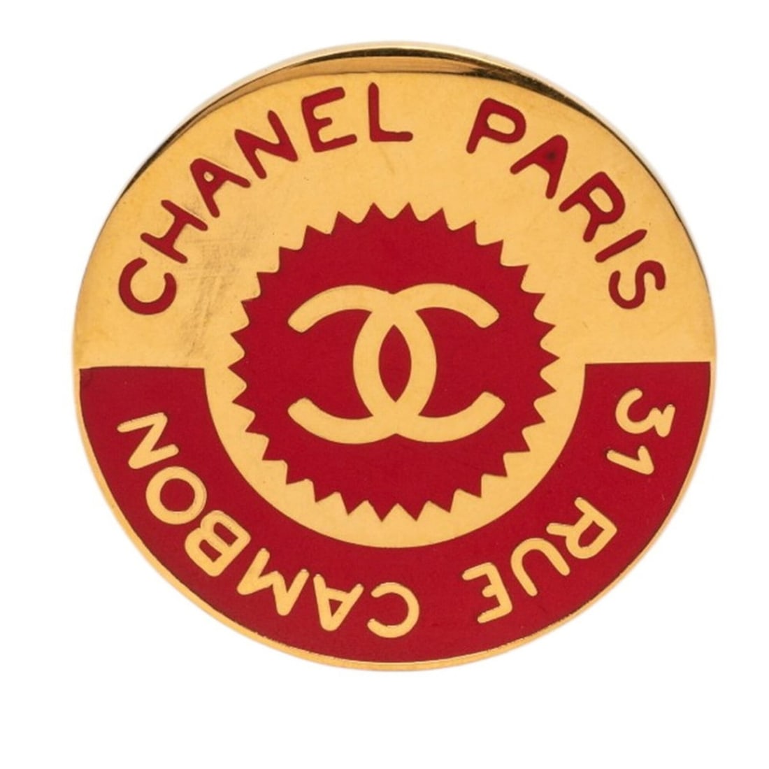 Chanel 31 Rue Cambon Coco Mark Brooch Gold Red Plated Women's CHANEL (1 of 3)