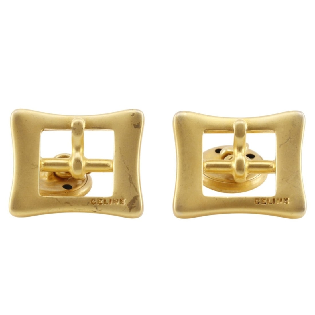 Celine cufflinks, gold plated, unisex.: --- Catalog ---Category: SizeWeight: 27g / 0.95oz.Size (HxWxD): 31.00mm x 25.00mm / 1.22'' x 0.98''Category: DesignType: CufflinksColor: GoldGender: Unisex,Women,MenCategory: GeneralBrand: Celine--- I
