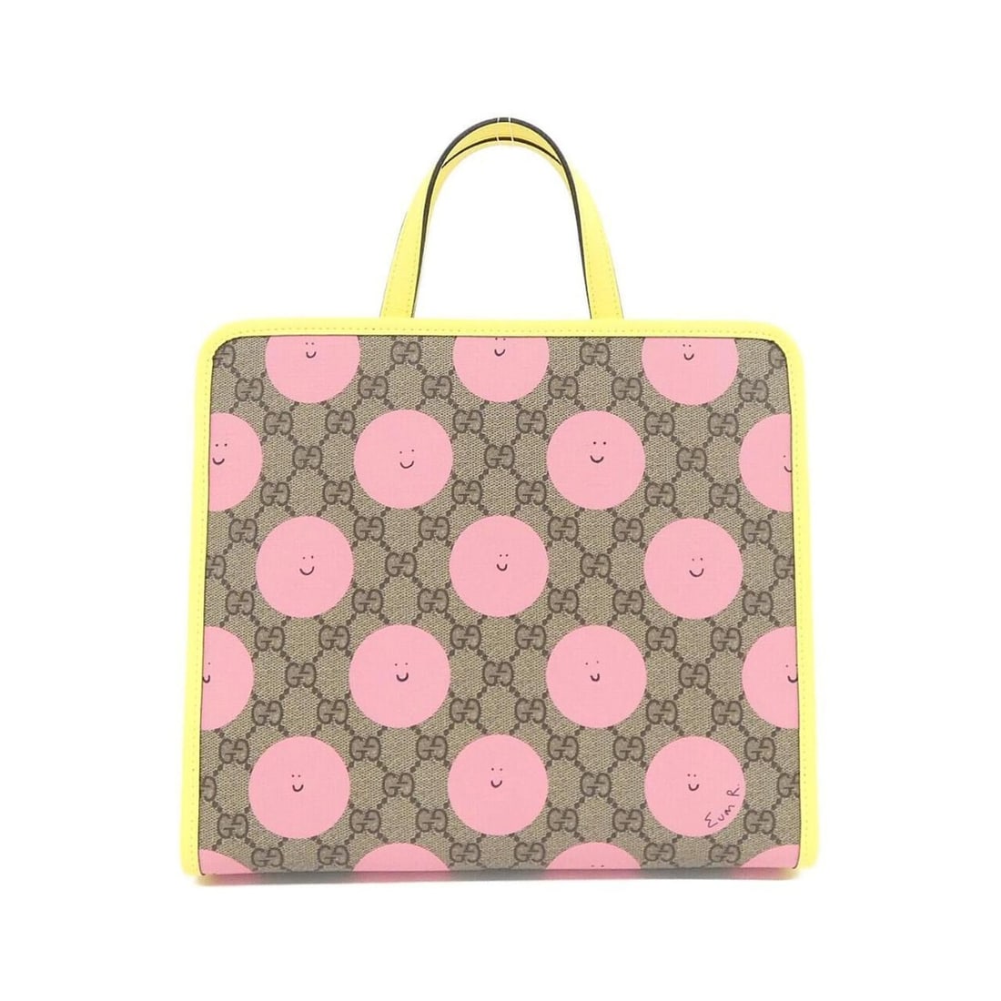 Gucci Children's 605614 FAER6 Handbag: --- Catalog ---Category: SizeSize (HxWxD): 25cm x 28cm x 10cm / 9.84'' x 11.02'' x 3.93''Category: DesignType: HandbagColor: Beige, Pink, YellowGender: Men,WomenMaterial: GG Supreme Category: