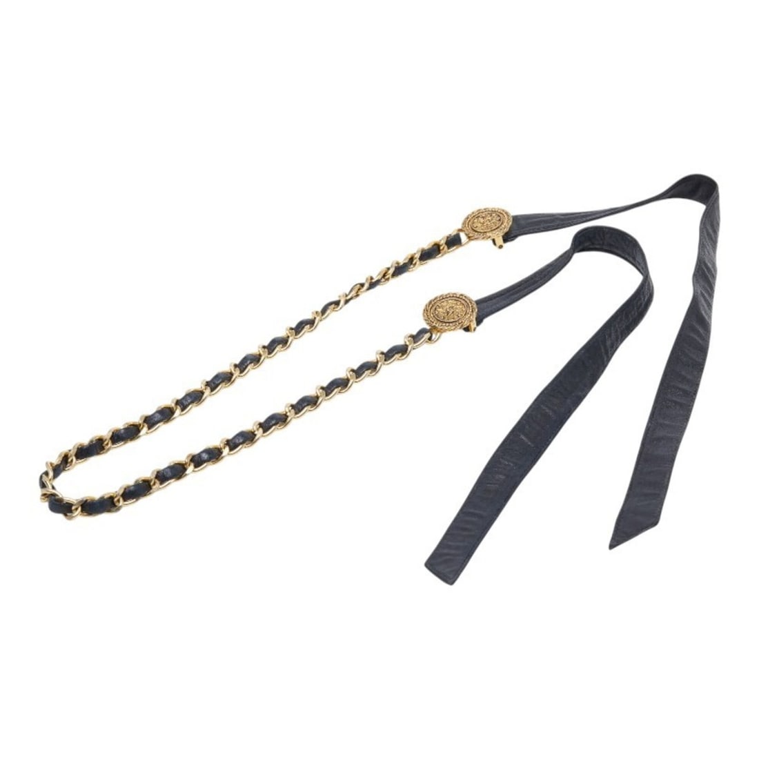 Chanel Coco Mark Chain Belt, Black Gold Leather Plated, Women's CHANEL: --- Catalog ---Category: SizeWidth: 2cm / 0.78''Length: 132cm / 51.96''Category: DesignType: Chain beltColor: BlackGender: WomenMaterial (Strap): Leather Category: GeneralBrand: Chanel--- Item List --