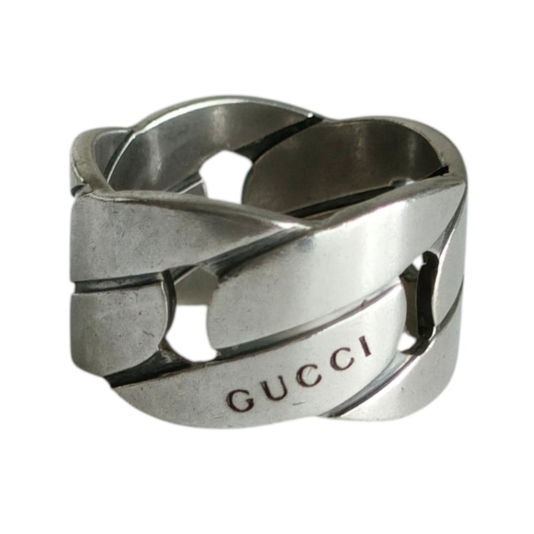 GUCCI SV925 G-chain ring, silver color, women's accessory, equivalent to size 1. (1 of 10)