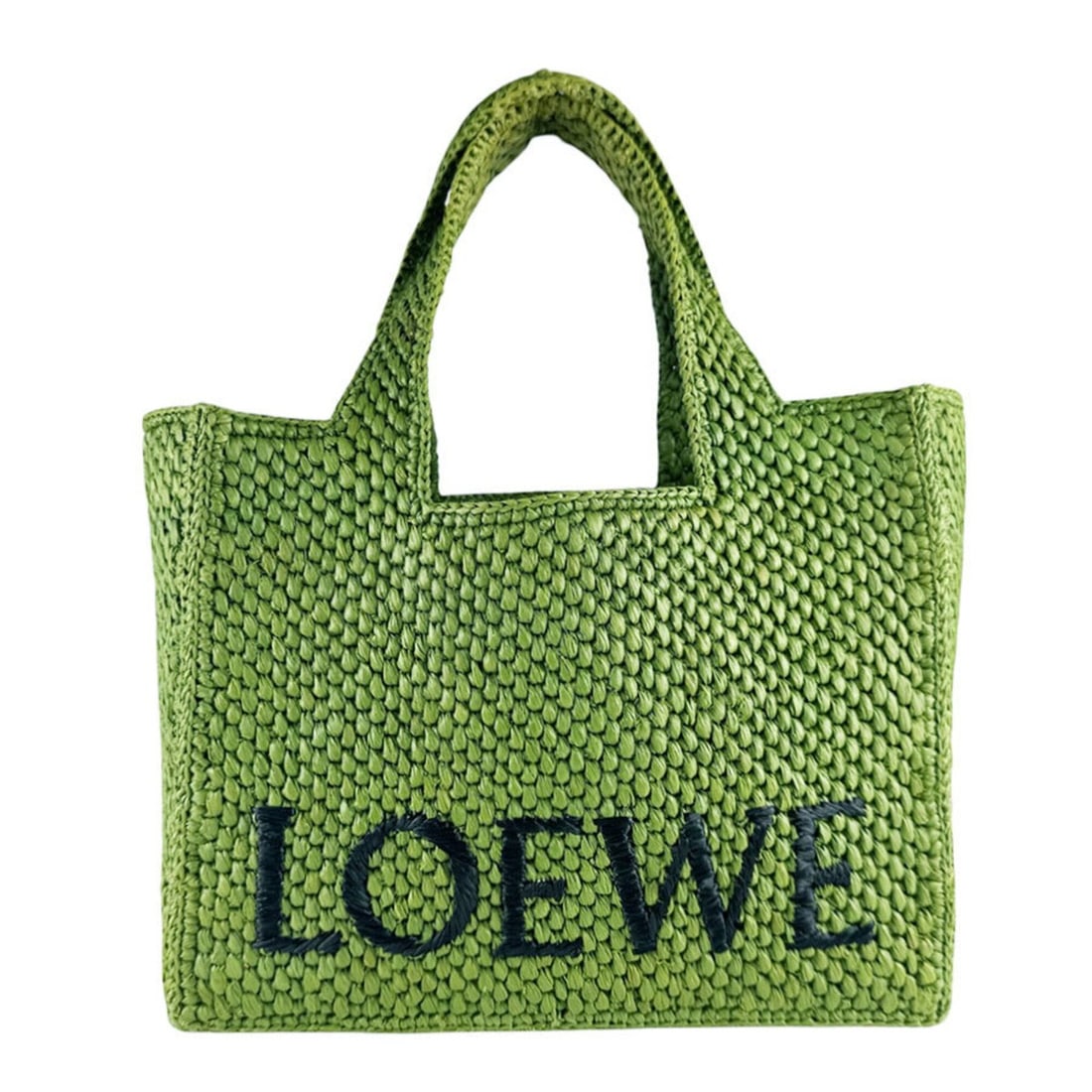 Loewe LOEWE Handbag Shoulder Bag Font Tote Small Raffia Leather Green Black Women's z10094: --- Catalog ---Category: SizeSize (HxWxD): 20cm x 24cm x 11cm / 7.87'' x 9.44'' x 4.33''Category: DesignType: Handbag, Shoulder bagColor: Black, GreenGender: WomenMaterial: Raffia , Leather Category: 