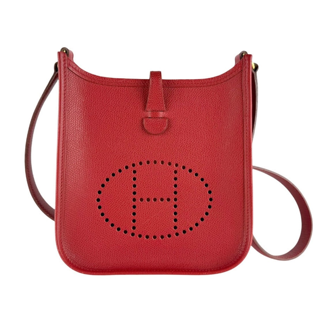Hermes HERMES Shoulder Bag Evelyne TPM Veau Epsom Red Women's z10022 (1 of 20)
