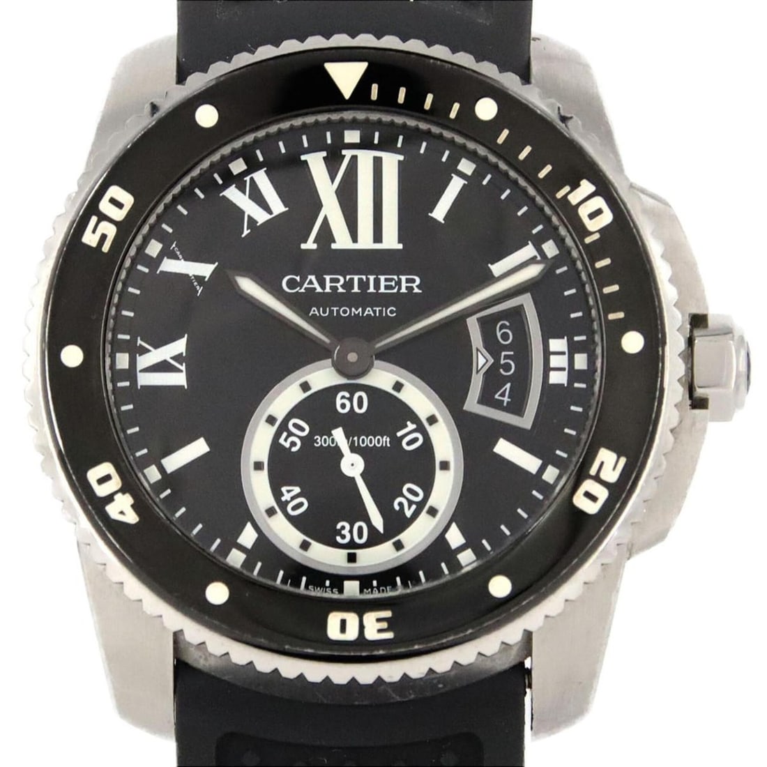 Cartier Calibre de Diver W7100056 Stainless Steel Automatic Watch: --- Catalog ---Category: SizeCase Diameter: 42mm / 1.65''Category: DesignType: WristwatchGender: MenColor (Dial): BlackMaterial (Band): RubberMaterial (Case): Stainless steelCategory: GeneralMPN: W710
