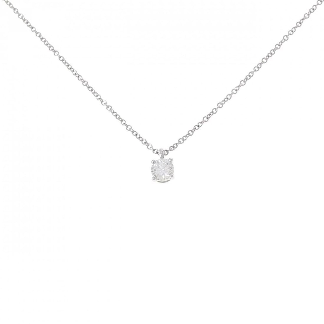 Tiffany Solitaire Necklace: --- Catalog ---Category: SizePendant Size: 6.7mm x 4mm / 0.26'' x 0.15''Neck Circumference: 41 cm / 16.14''Category: DesignStone: DiamondGender: WomenMaterial: Platinum 950Pendant Type: