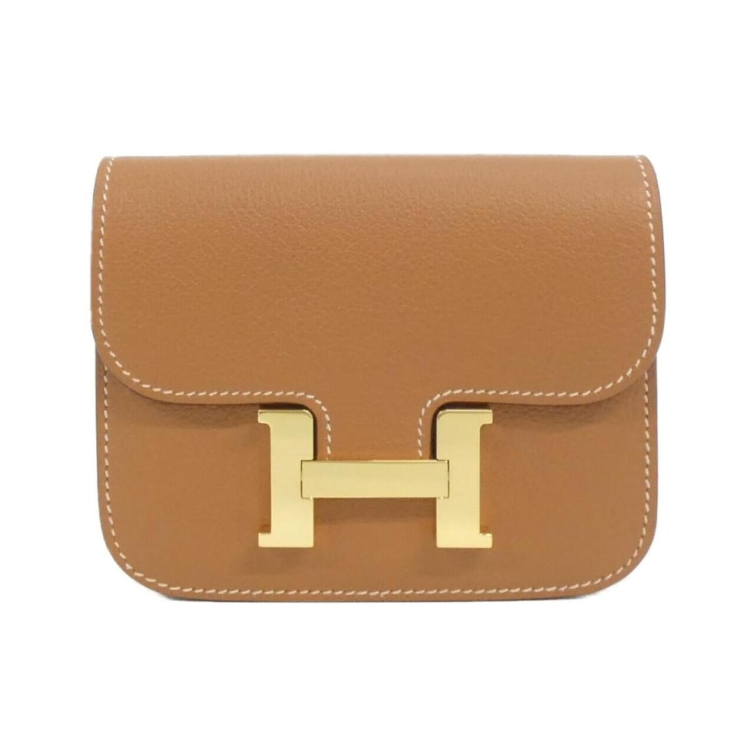 Hermes Constance Slim 082214CC Wallet: --- Catalog ---Category: SizeSize (HxWxD): 10cm x 12cm x 2cm / 3.93'' x 4.72'' x 0.78''Category: DesignType: Coin purse/coin caseColor: Beige gold, BrownGender: WomenCategory: GeneralMPN: