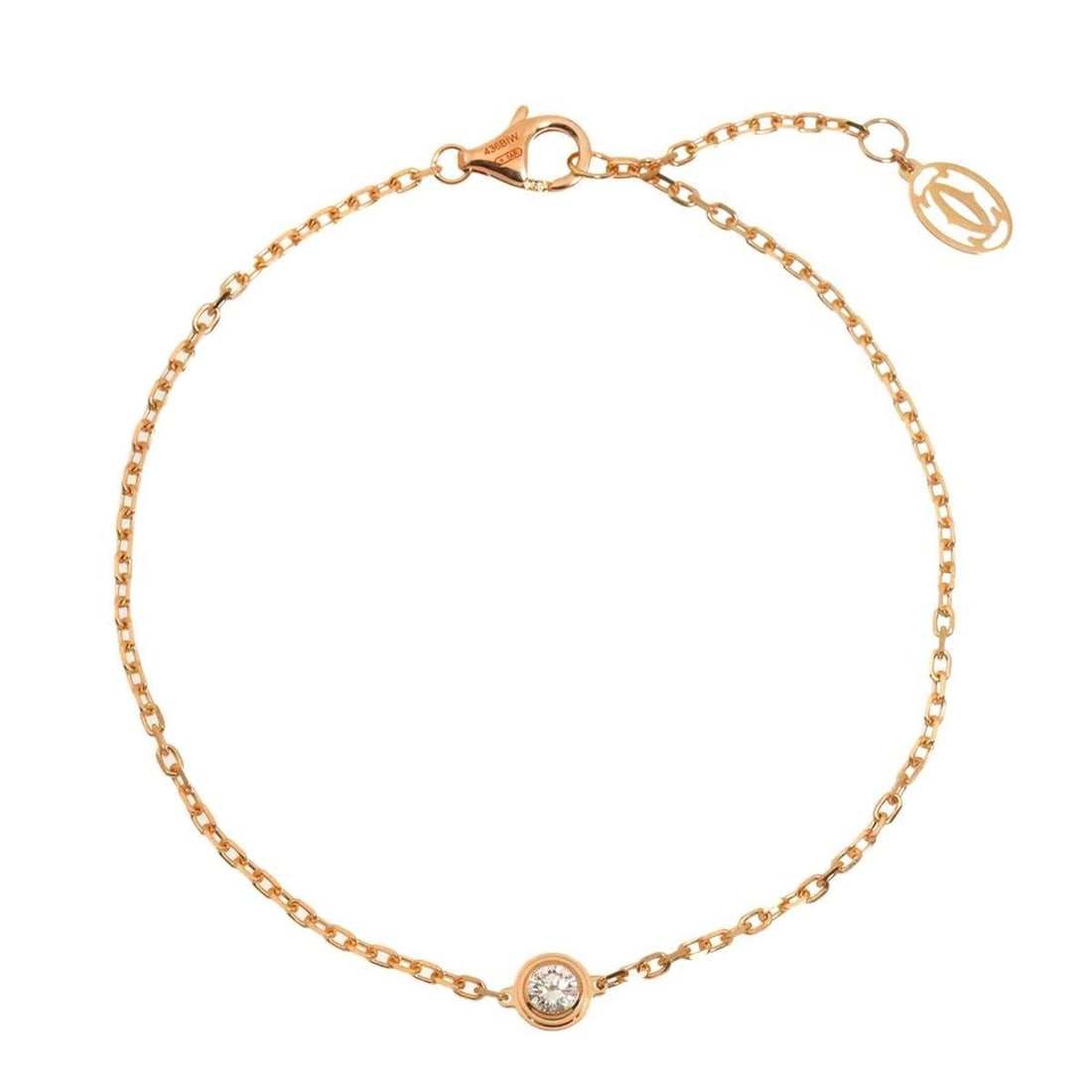 Cartier Damour Diamond Bracelet MM 18cm 18K PG 750 Diamants Légers (1 of 12)