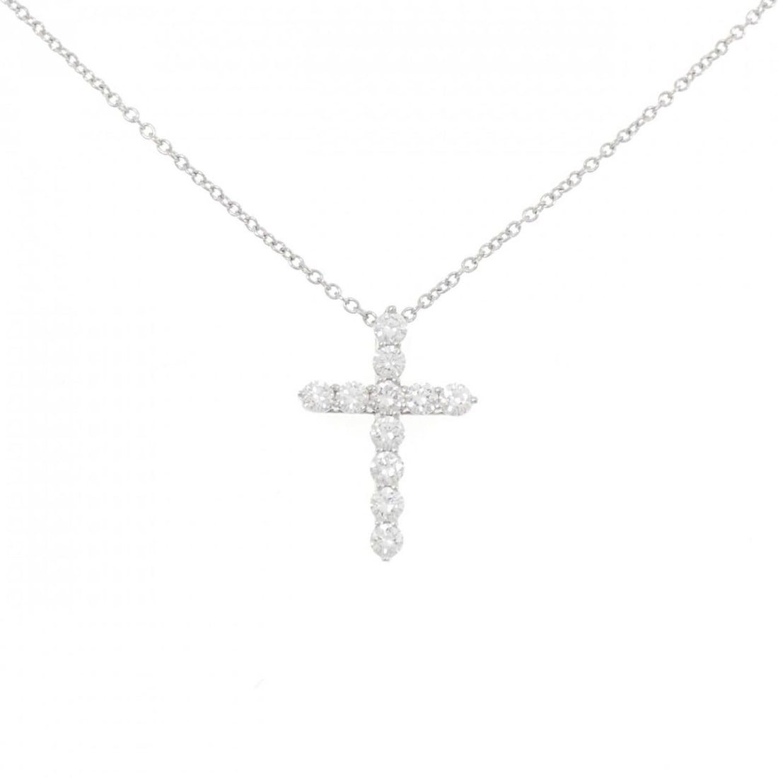 Tiffany Small Cross Necklace: --- Catalog ---Category: SizePendant Size: 18.6mm x 12.8mm / 0.73'' x 0.5''Neck Circumference: 41 cm / 16.14''Category: DesignColor: PlatinumStone: DiamondGender: WomenMaterial: Platinum 950Pendant