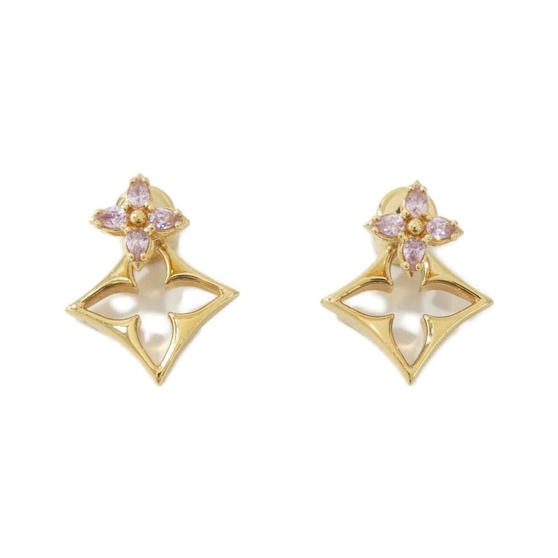 Louis Vuitton Flowergram Strass Earrings M03241: --- Catalog ---Category: SizeSize (HxWxD): 20.00mm x 17.00mm / 0.79'' x 0.67''Category: DesignType: Stud earringsColor: Gold, PinkGender: Men,WomenCategory: GeneralMPN: M03241Brand: Louis Vuitton---