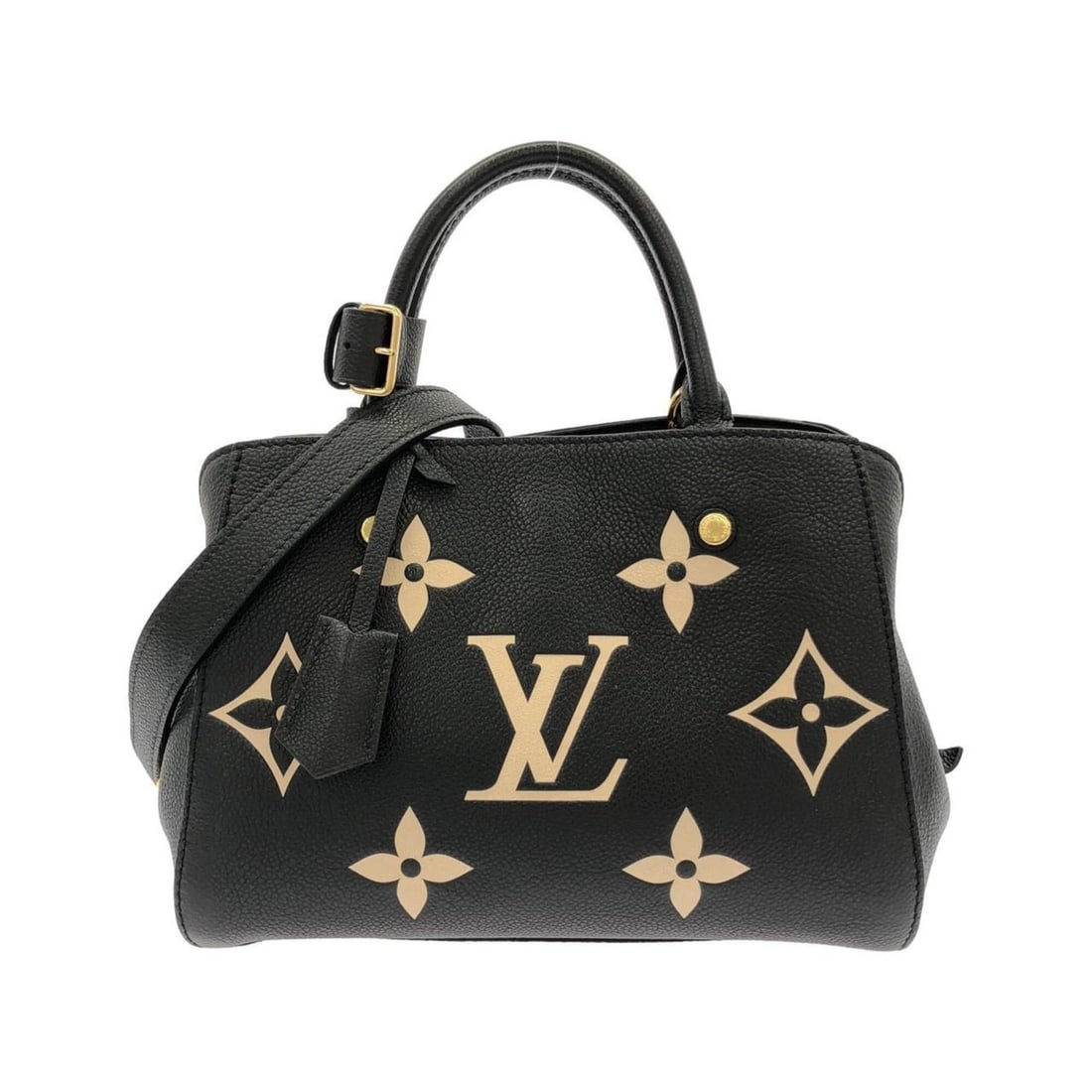 Louis Vuitton Bicolor Monogram Empreinte Montaigne BB M45778 Handbag: --- Catalog ---Category: SizeSize (HxWxD): 17cm x 25cm x 11cm / 6.69'' x 9.84'' x 4.33''Category: DesignType: HandbagColor: BlackGender: Women,MenMaterial: Leather Leather/Fur Type: CalfskinCategory: