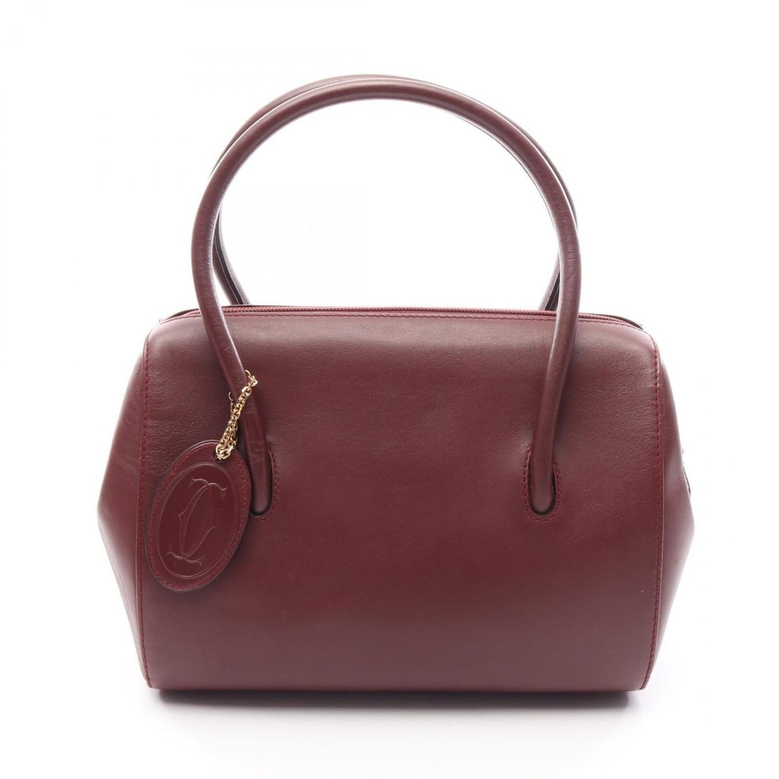 Cartier Must Line Handbag, Leather, Women's, Bordeaux (Burgundy): --- Catalog ---Category: SizeSize (HxWxD): 18cm x 25cm x 13cm / 7.08'' x 9.84'' x 5.11''Category: DesignType: HandbagColor: BordeauxGender: WomenMaterial: Leather Category: GeneralBrand: Cartier--- It