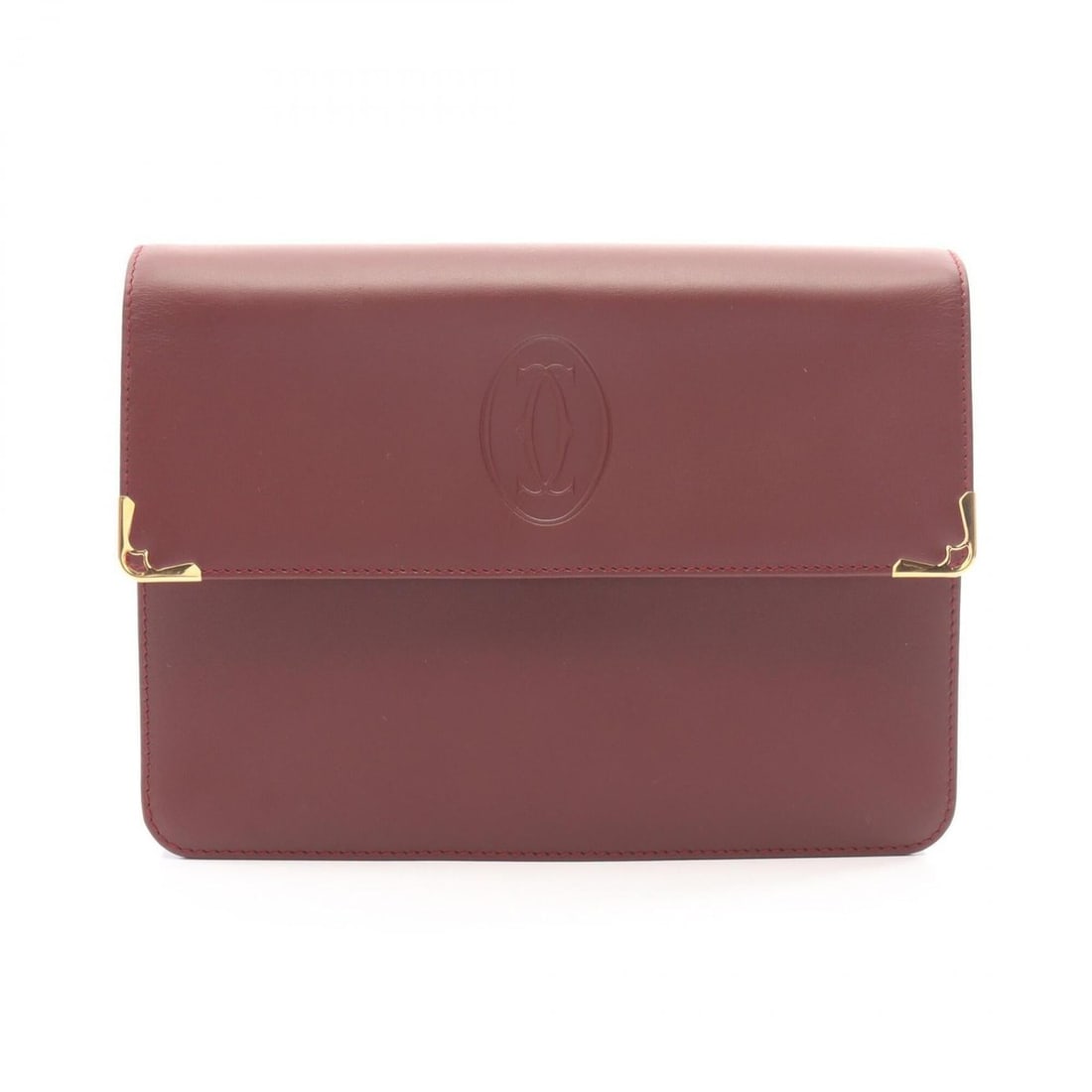 Cartier Must Line Second Bag Clutch Handbag Leather Women's Bordeaux (1 of 13)