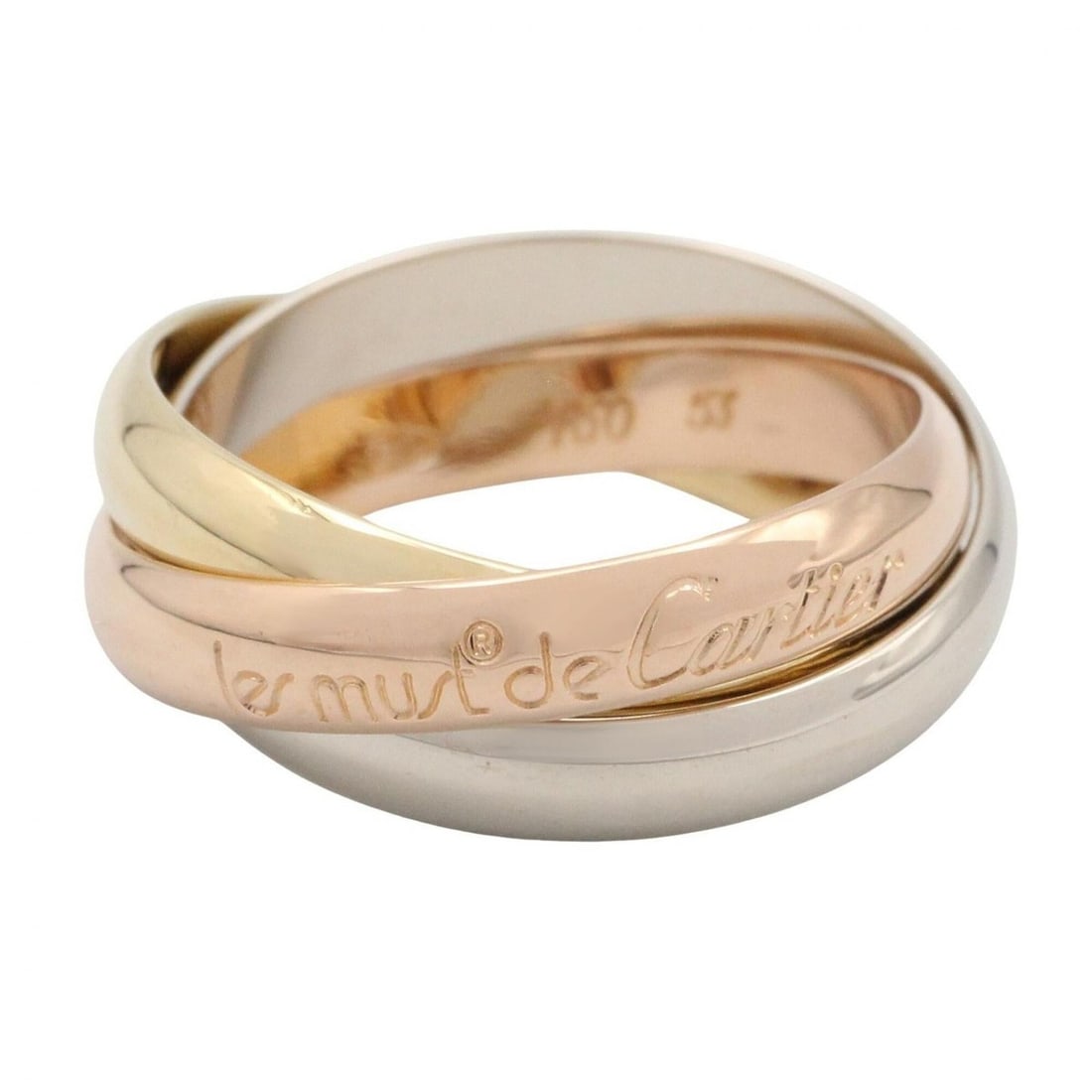 Cartier Trinity Ring - Ring/Finger Jewelry 18K (Yellow Gold), 18KWG (White 18KPG (Pink Gold): --- Catalog ---Category: SizeJP Size: 12.5US Size: 6.5Category: DesignType: Band ringColor: Gold, SilverGender: Men,WomenMaterial: Pink gold (18K), White gold (18K), Yellow gold (18K)Category: General