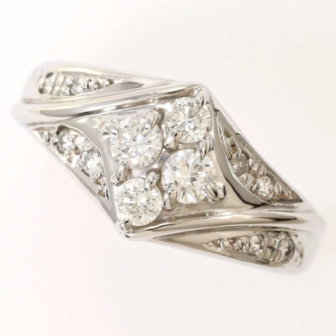 PT900 Platinum Ring with 1 Diamond (0.500 ct), Certificate of Authenticity, Total Weight 6.0g, Like (1 of 10)