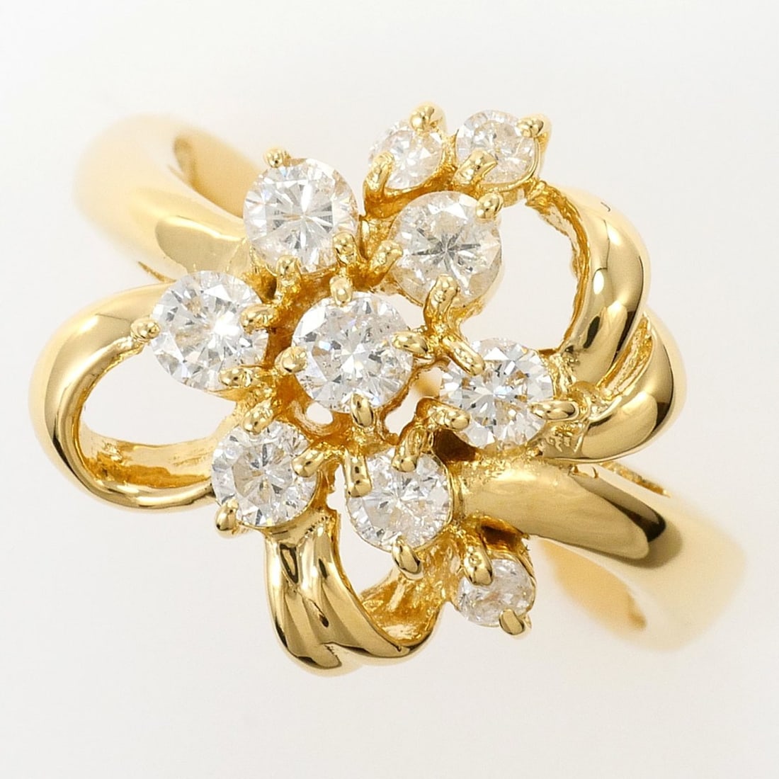 18K (18-karat) Yellow Gold Ring with 0.51ct Diamond, Certificate of Authenticity Included, Total: --- Catalog ---Category: SizeWidth: 13mm / 0.51''Weight: 3.5g / 0.12oz.JP Size: 7US Size: 4Category: DesignType: Band ringColor: Yellow goldMetal: GoldStone: DiamondGender: WomenMaterial: Yellow gold 