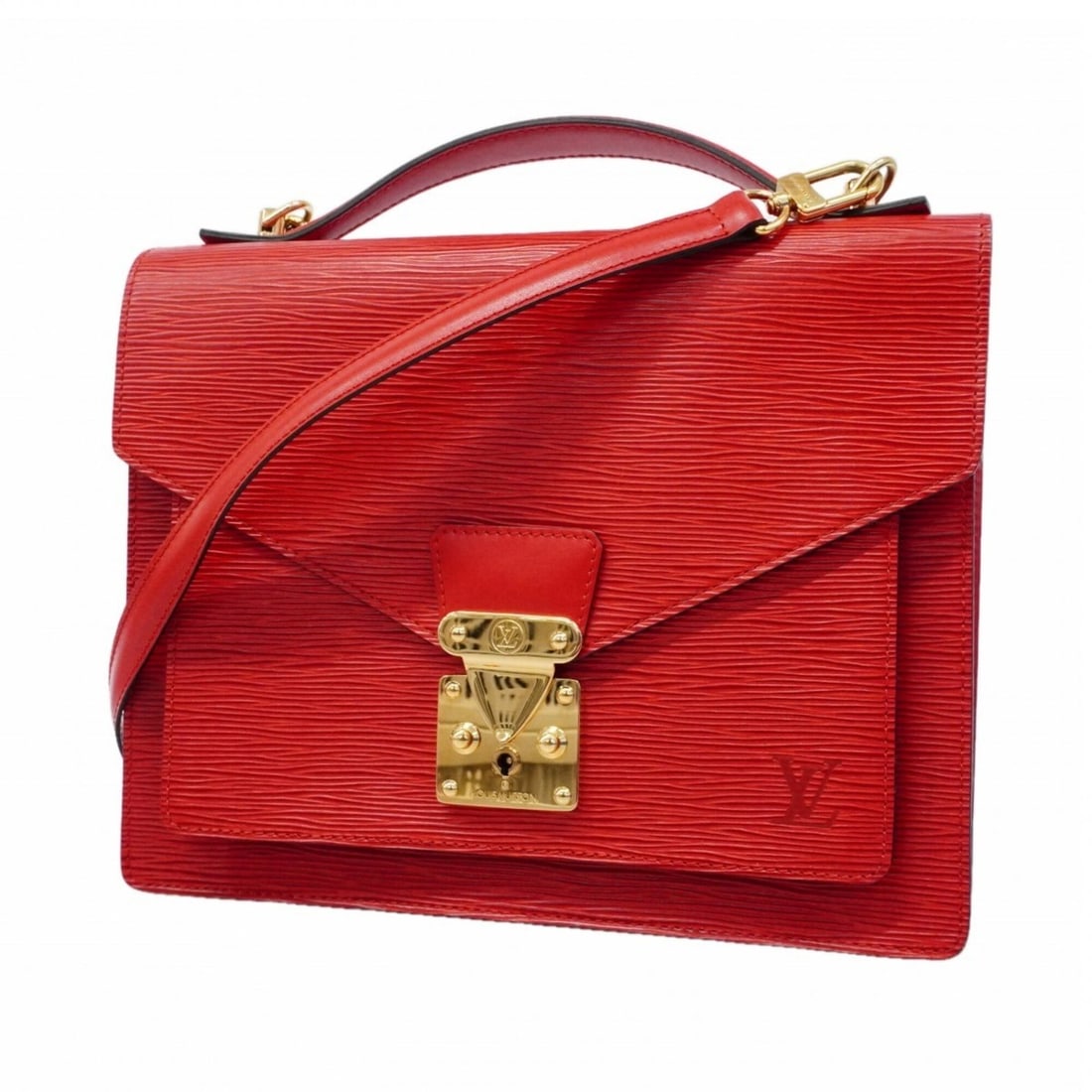 Louis Vuitton Epi Monceau handbag, M52127, Castilian Red, 2-way bag for women.: --- Catalog ---Category: SizeSize (HxWxD): 22cm x 27.5cm x 4.5cm / 8.66'' x 10.82'' x 1.77''Category: DesignType: HandbagColor: Castilian redGender: WomenCategory: GeneralMPN: M52127Brand: Louis Vuitt
