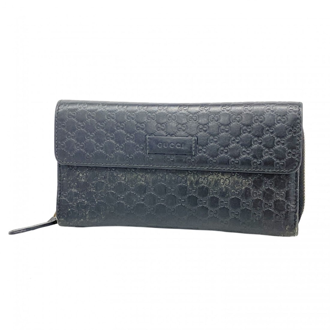 Gucci long wallet, Microguccissima, 449364, leather, black, women's. (1 of 11)