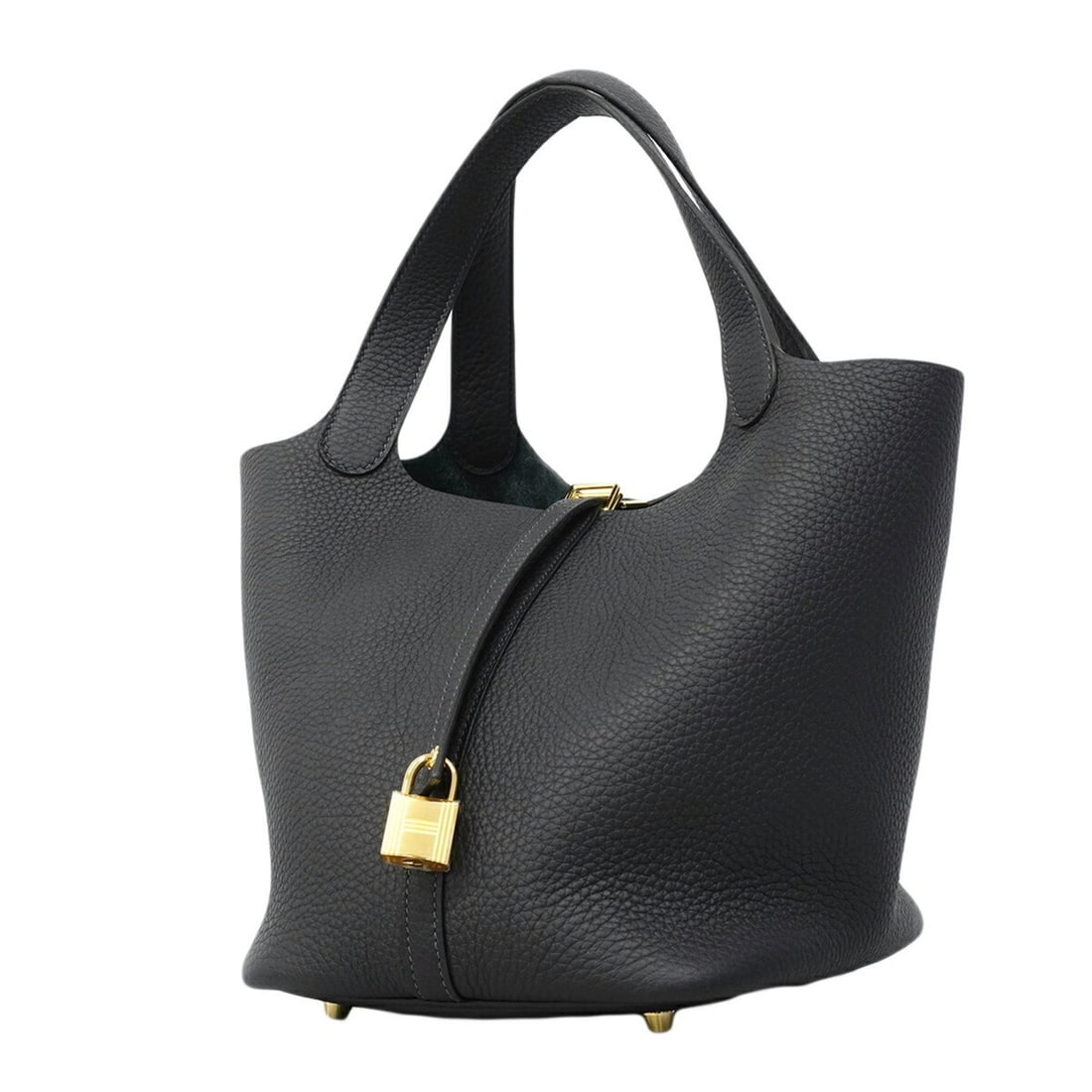 Hermes Picotin Lock MM handbag, Taurillon Clemence leather, K stamp, ladies'.: --- Catalog ---Category: SizeSize (HxWxD): 21cm x 21.5cm x 17.5cm / 8.26'' x 8.46'' x 6.88''Category: DesignType: HandbagColor: GrayGender: WomenMaterial: Taurillon clemence leather Hardware Color: Go