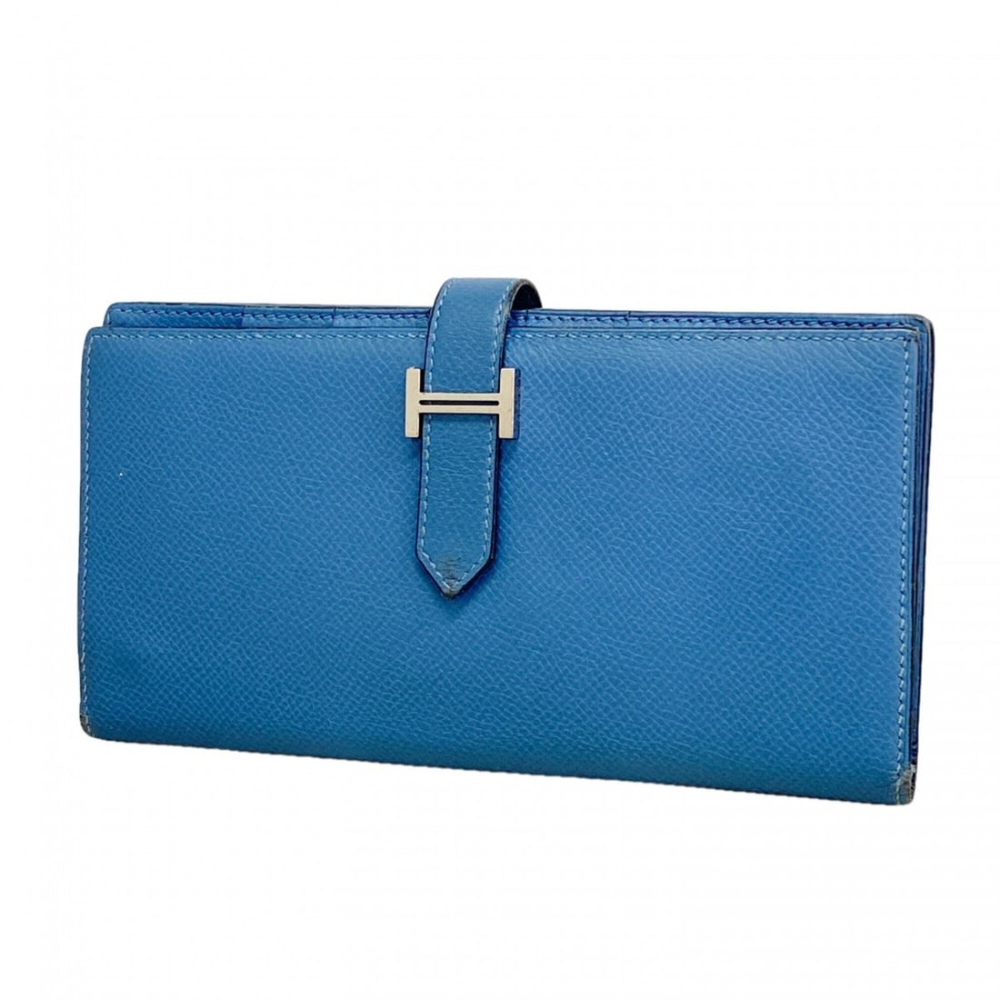 Hermes Bearn Soufflé Long Wallet, Veau Epsom Leather, Azure, C Stamp, Men's/Women's.: --- Catalog ---Category: SizeSize (HxWxD): 9.5cm x 17.5cm x 1cm / 3.74'' x 6.88'' x 0.39''Category: DesignType: Long wallet (bi-fold)Color: AzurGender: Men,WomenMaterial: Epsom leather Category: