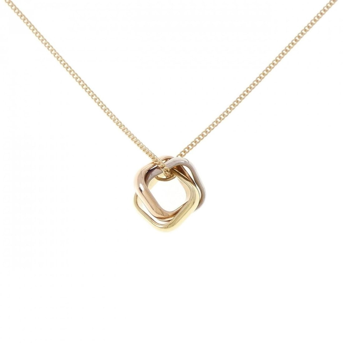 Cartier Trinity Necklace: --- Catalog ---Category: SizePendant Size: 16.7mm x 12.8mm / 0.65'' x 0.5''Neck Circumference: 60 cm / 23.62''Category: DesignGender: WomenMaterial: Pink gold (18K), White gold (18K), Yellow gold (18K