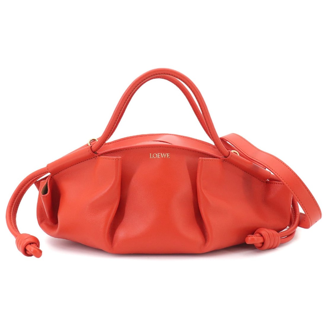 Loewe Paseo Small 2-way Handbag Shoulder Bag Leather Orange Gold Hardware A709P48X02: --- Catalog ---Category: SizeSize (HxWxD): 15cm x 34.5cm x 15cm / 5.9'' x 13.58'' x 5.9''Category: DesignType: HandbagColor: OrangeGender: WomenMaterial: Leather Category: GeneralMPN: A709P48X02Brand:
