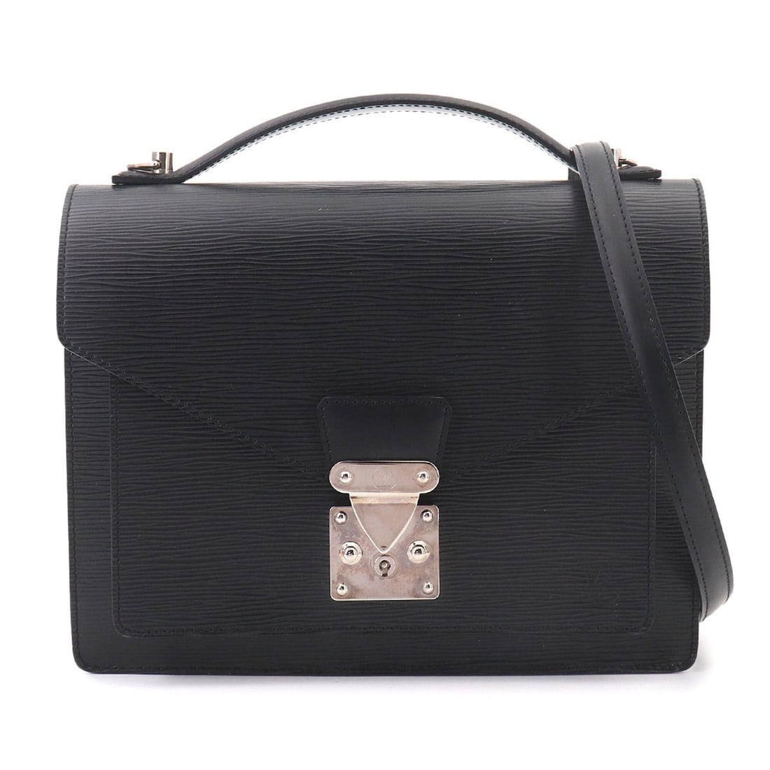 Louis Vuitton Epi Monceau 2-way Hand/Shoulder Handbag, Leather, Noir (Black), M52792 (1 of 10)